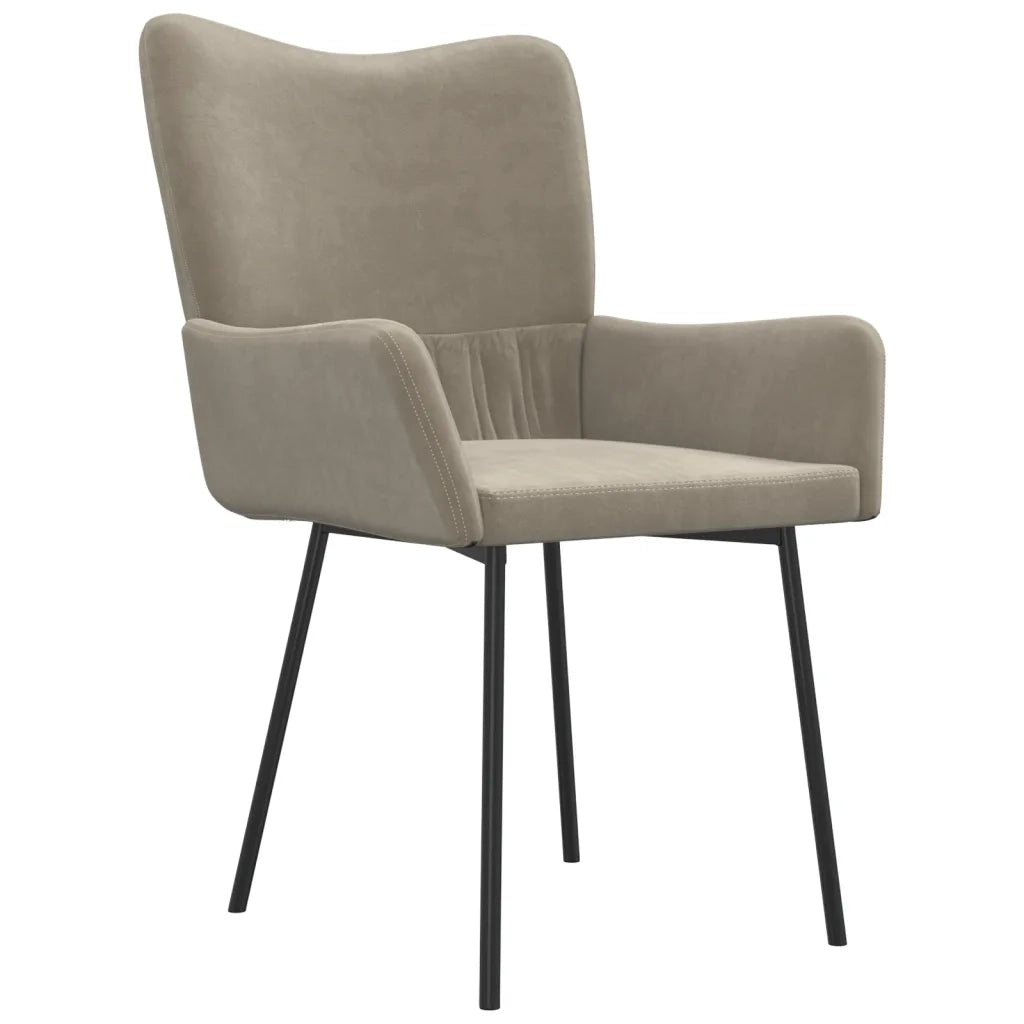 Sedie da Pranzo 2 pz Grigio Chiaro in Velluto cod mxl 31462