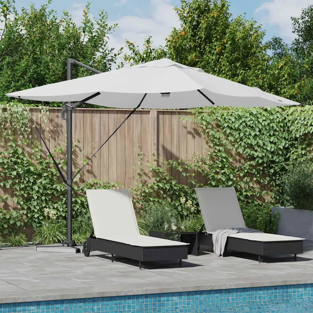 Ombrellone-Ombrello da giardino balcone Sabbia 351 x 250 x 253 cm Poliestere e Alluminio