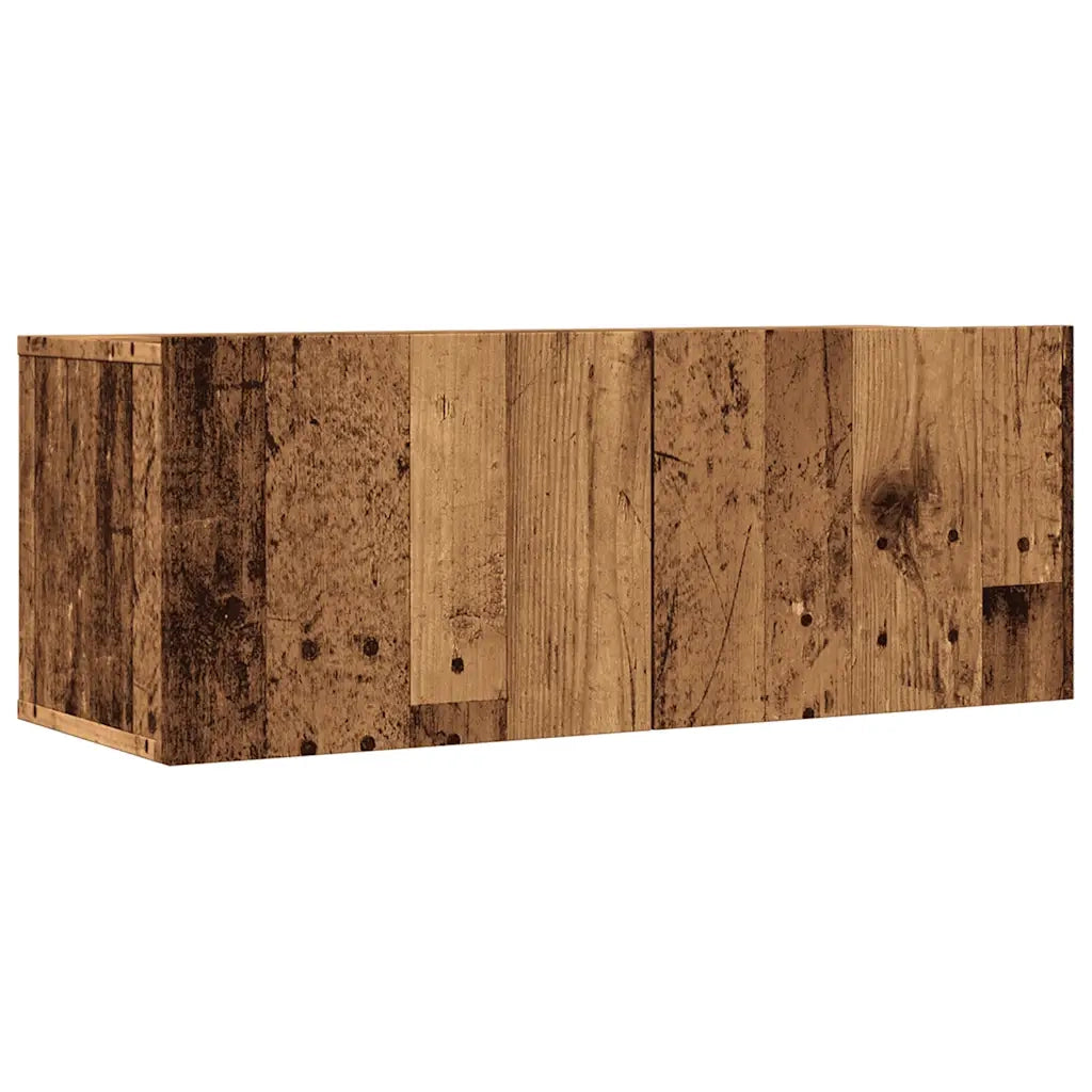 Mobili TV a Parete 2pz Legno Antico 80x30x30 cm