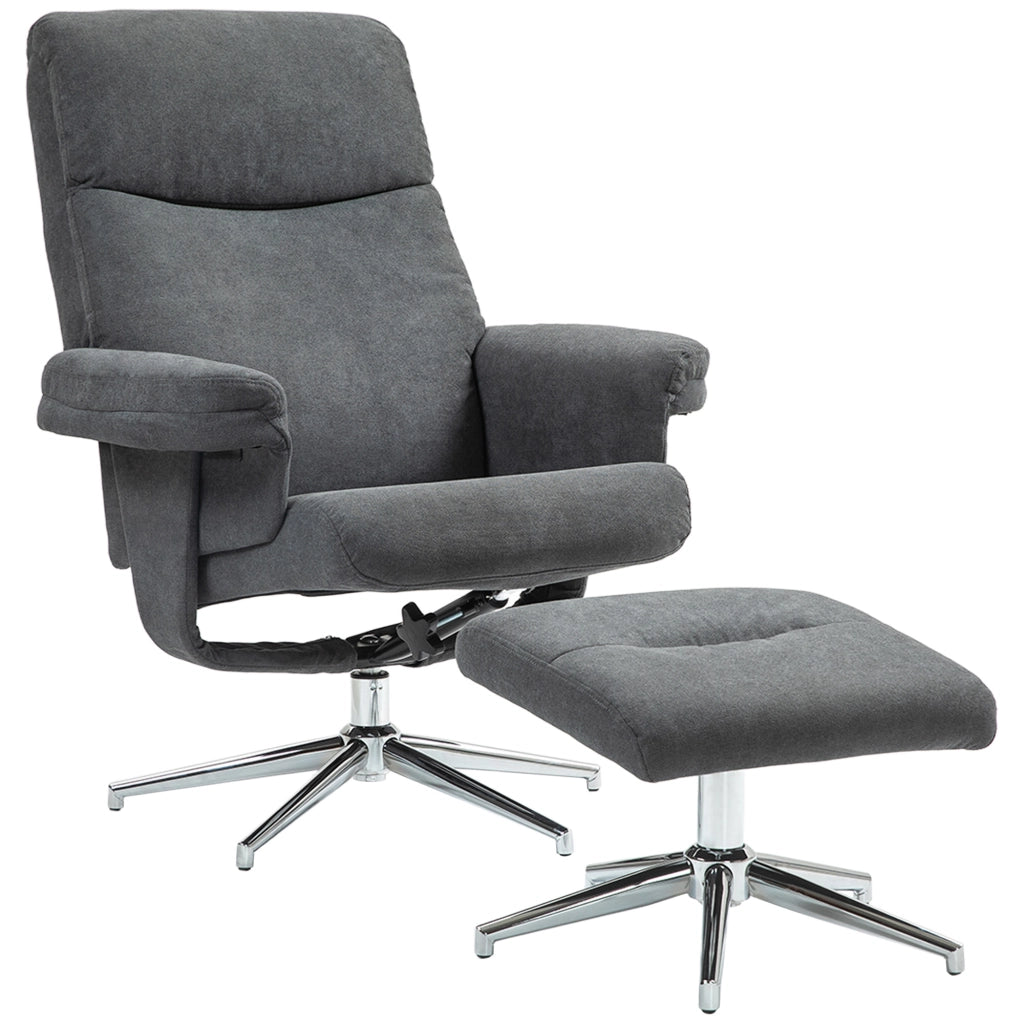Poltrona relax reclinabile con poggiapiedi ¨C zephmum ¨C velluto grigio scuro