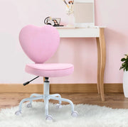 Sedia da ufficio rosa con schienale a cuore regolabile