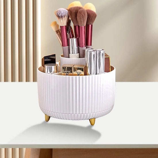 Organizzatore di cosmetici, pennello e pennelli con rotazione a 360 gradi