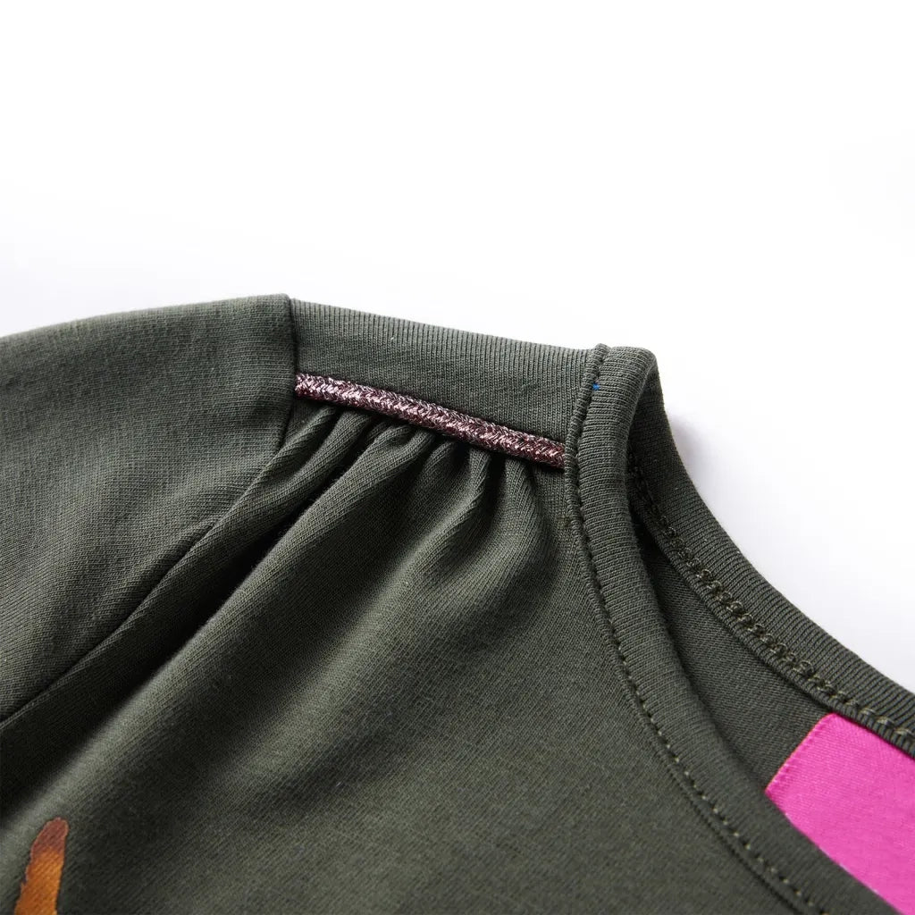 Maglietta da Bambina a Maniche Lunghe Khaki 128 14207