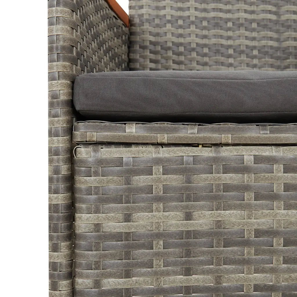 Set da Pranzo da Giardino 7 pz con Cuscini in Polyrattan Grigio 3157541