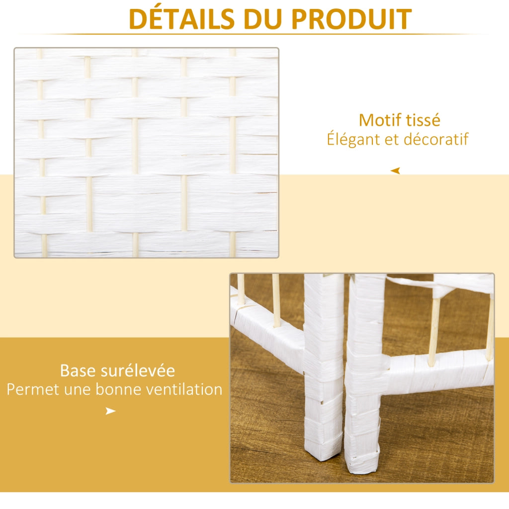 Paravento in legno 4 ante ¨C zephmum ¨C bianco 160x170 cm