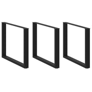 Set di 3 gambe per tavolo da pranzo moderne robuste e regolabili a forma di U 100 x 72-73 cm acciaio nero 02_0057452