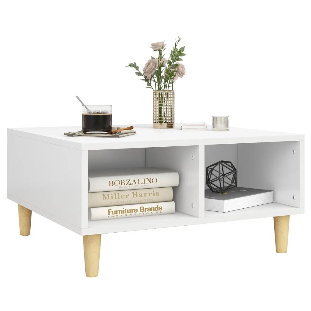 Tavolino da Salotto Bianco 60x60x30 cm in Legno Multistrato 805977