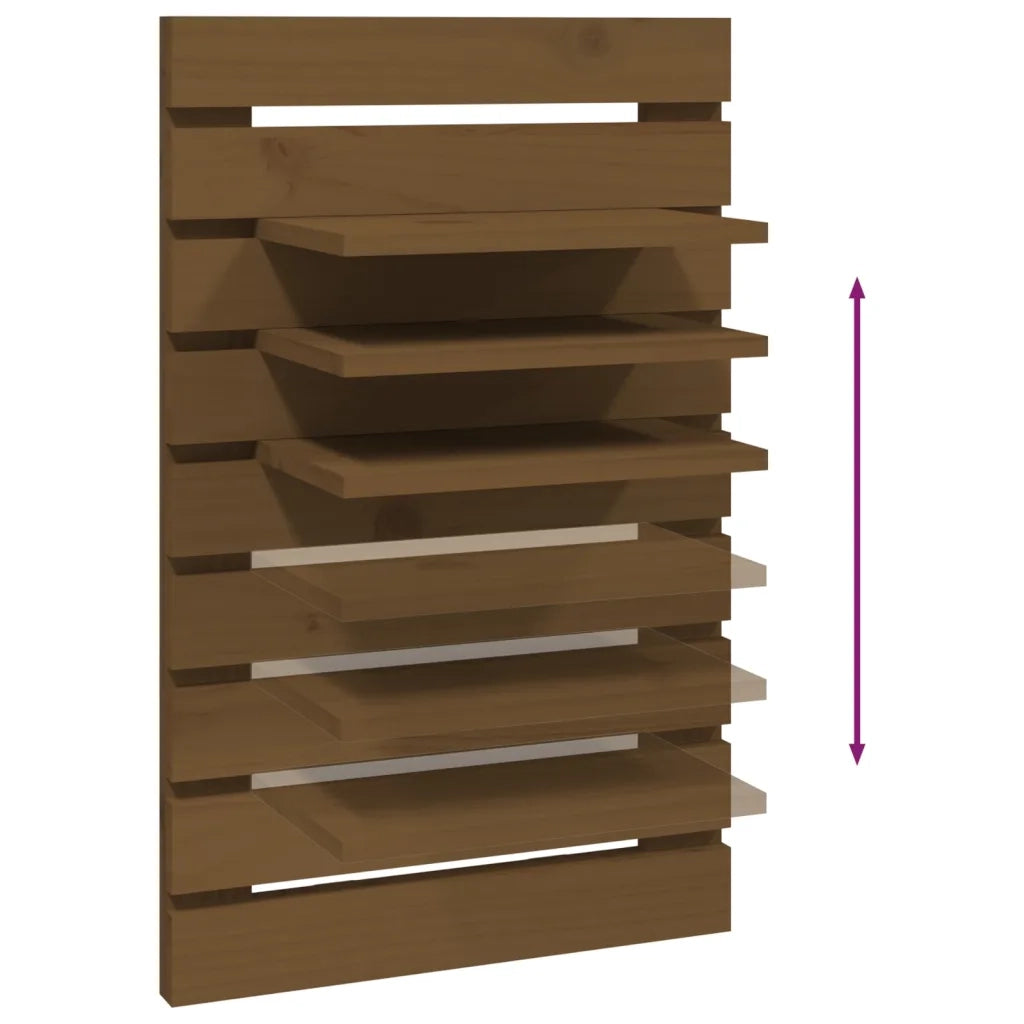 Mensole da Letto a Parete 2 pz Ambra Legno Massello di Pino 824766