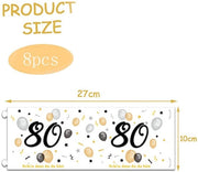 Set di 8 contenitori per candele da tavola per un compleanno di 80 anni, decorazione per candele da tavola per un compleanno di bambino o bambina, decorazione per tavola per un felice compleanno, adatto per candele a cera - Bianco