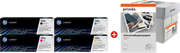ORIGINAL HP Value Pack nero / ciano / magenta / giallo / Bianco 131A MCVP 01 + Prindo Universal Papier 2500 Blatt ~6920 Seiten