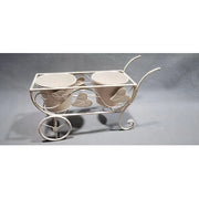 C FIORIERA 2 POSTI C/RU 48X19X31CM BIANCO ANT EPOQUE- 2,0 pz