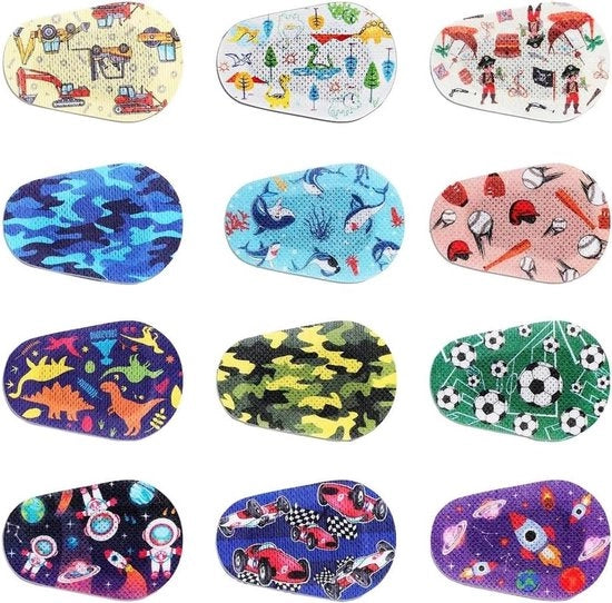 Occhiali a contatto per bambini con ambliopia - 12 pezzi - Riciclabili - Colorati - Punti di contatto per occhi pigri - Strabismo