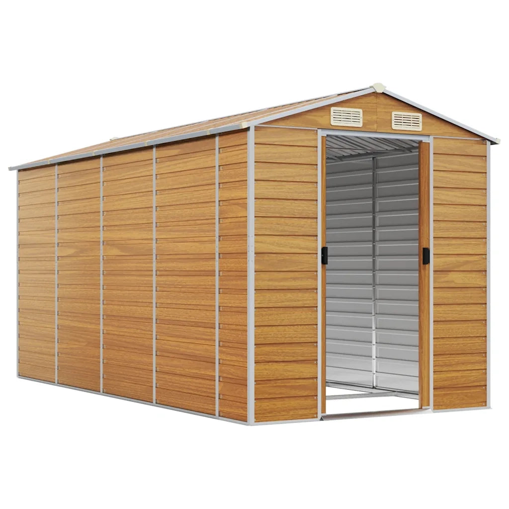Capanno Giardino Marrone Chiaro 191x385x198cm Acciaio Zincato 3188278