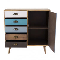 Mobiletto Levis 80x35x85 h cm in Legno Multicolor