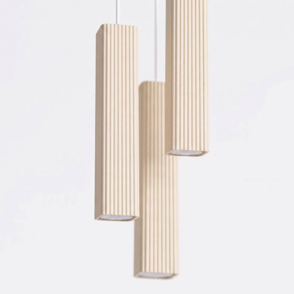 Lampada a sospensione RAYO 3P beige