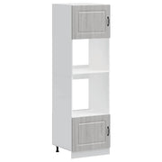 Set di 2 mobili classici per forno unità contenitore 60 x 57 x 207 cm legno composito Sonoma grigio 02_0055702