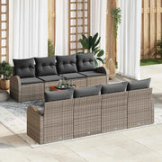 Set Divano da Giardino con cuscino 9 pcs Grigio polyrattan 3347552