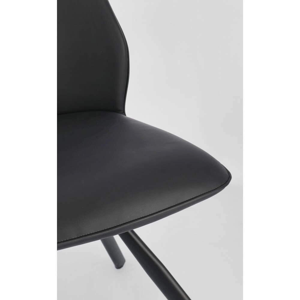 Set di 4 Sedie Imbottite in Similpelle con Gambe in Acciaio - LEO