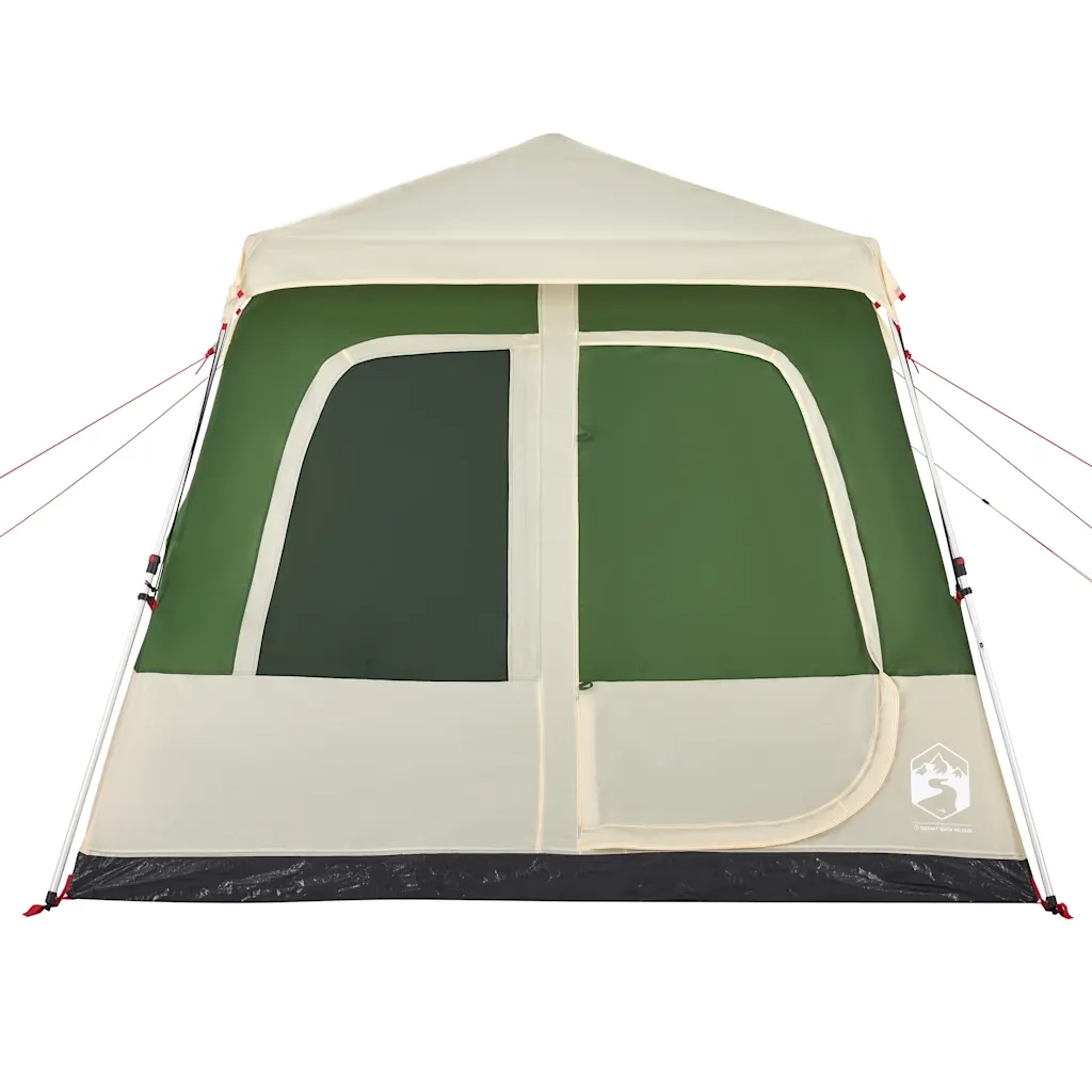 Tenda Familiare a Cupola 8 Persone Verde a Rilascio Rapido