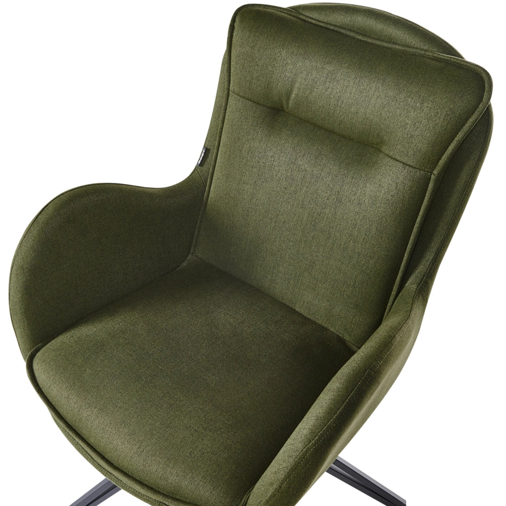 Set di 2 Sedute imbottite in tessuto verde scuro Gambe in metallo nero stile Retro