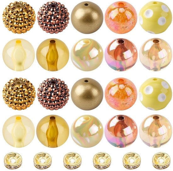 60 pezzi di perle gommoso dorate per gioielli DIY