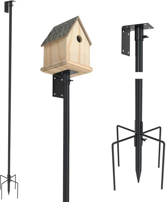 Set di sostegno per beccucci flessibili - beccucci per uccelli con 5 denti - supporto per beccucci flessibili con 5 posizioni - nero - esterno/interno