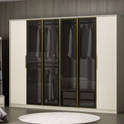 Armadio Camera da Letto Gavi, Guardaroba Grande Appendiabiti, 274x210h cm Bianco