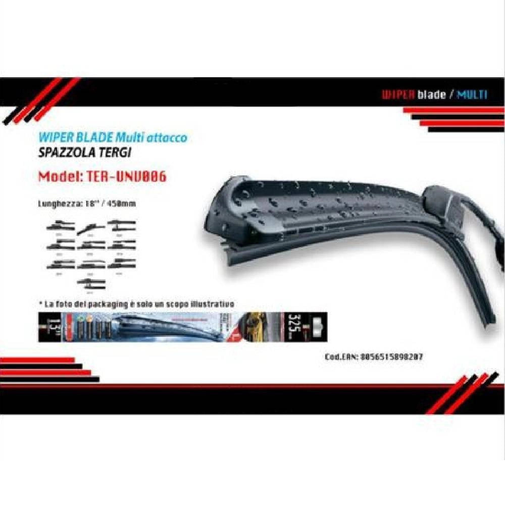 Trade Shop - Tergicristallo Auto Universale 18"/450mm Spazzola Multiattacco Ter-unv006 Maxtech -