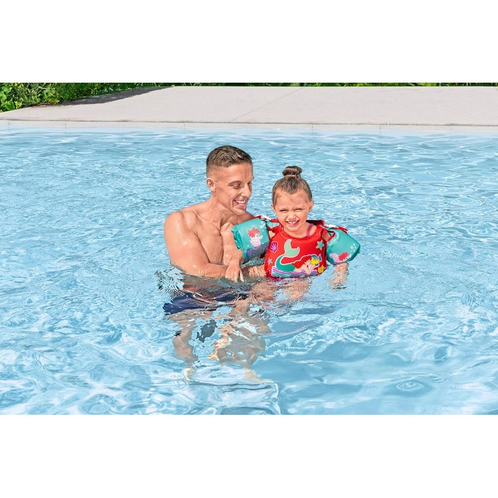 Trade Shop - Giubbetto Salvagente Nuoto Sirenetta Ariel Gilet Con Braccioli Bambini 3-6 Anni ‎9101i -