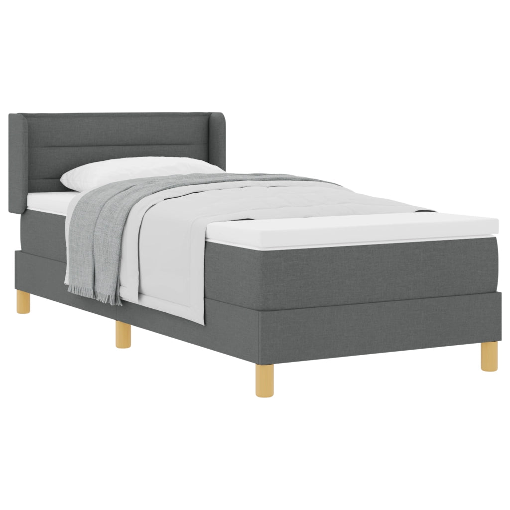 Letto a Molle con Materasso Grigio Scuro 80x200 cm Tessuto