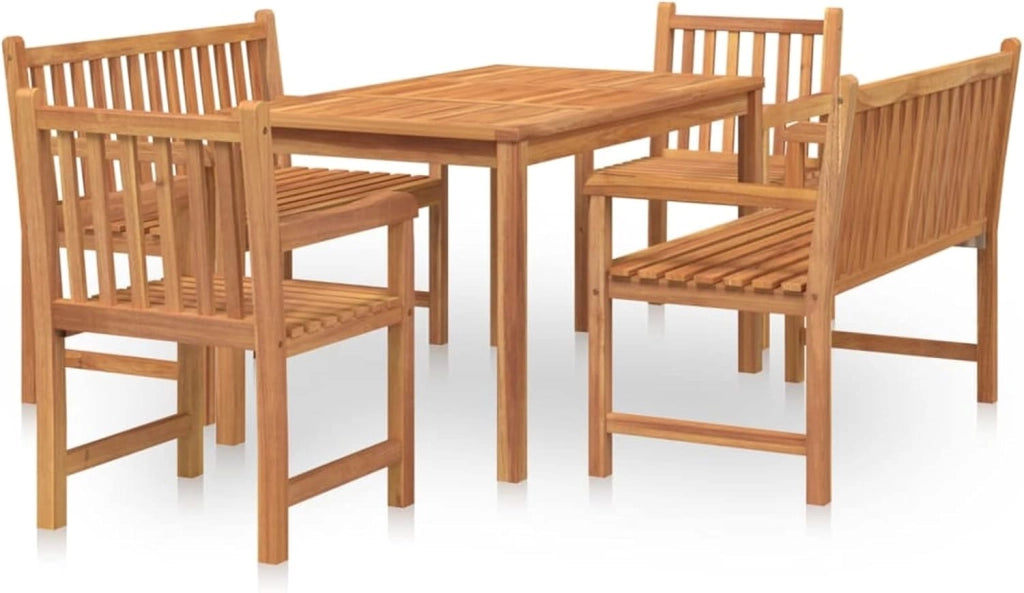 Set da pranzo da giardino 5 pezzi, set da tavolo e sedie da giardino, set da terrazza, set di mobili da giardino, set da terrazza in legno massello di teak