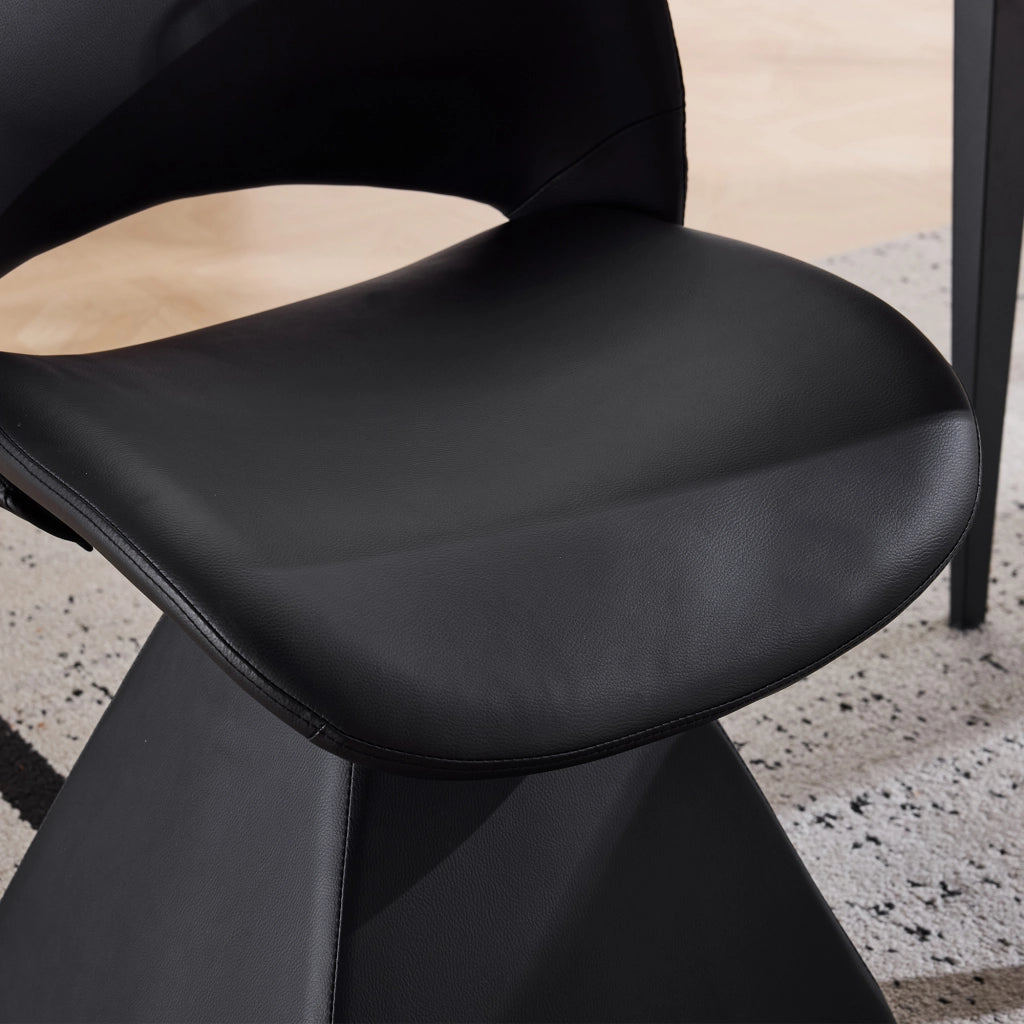 Sedia Girevole Schienale Alto ¨C MINIMAL ¨C Similpelle Nero, Design Moderno