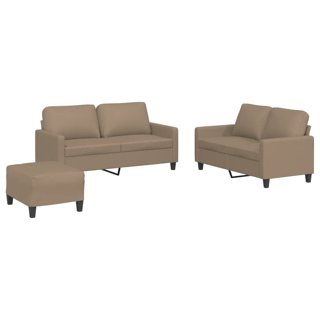 Set di Divani 3 pz con Cuscini cappuccino in Similpellecod mxl 82305