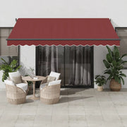 vidaXL Tenda da Sole Retrattile Automatica Bordò 400x350 cm