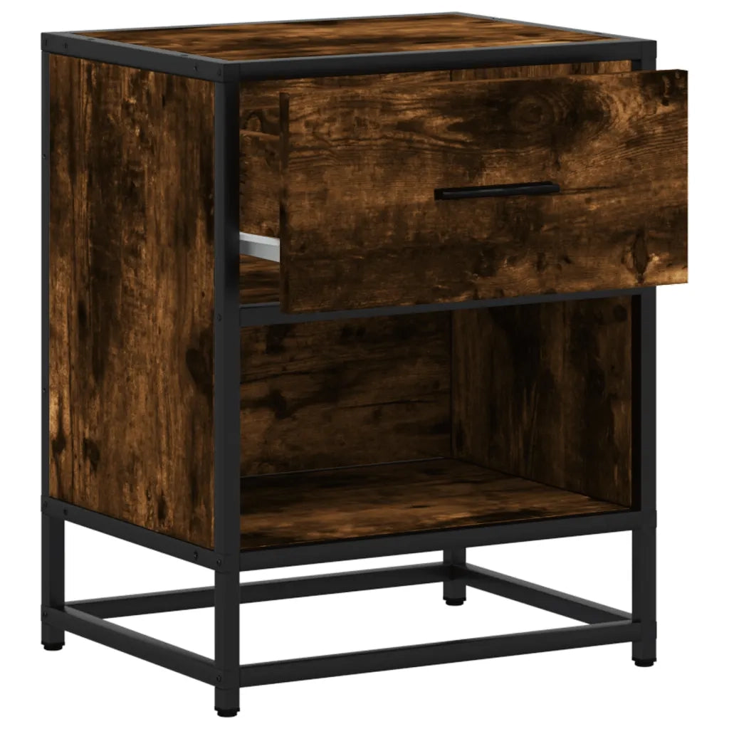 Comodino-Tavolino da notte Rovere Fumo 40x31x50 cm in Truciolato 298230