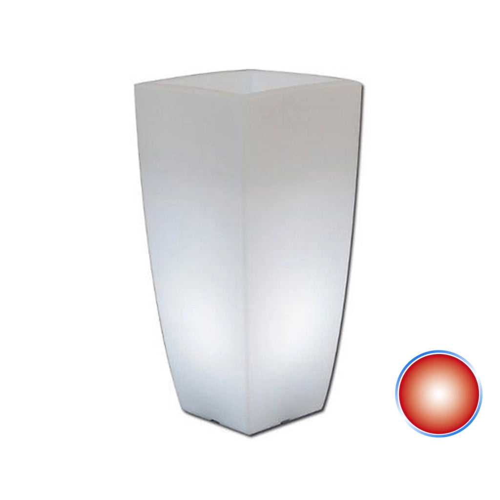 Vaso Agave Quadrato Con Luce Rossa H70 33x33Cm