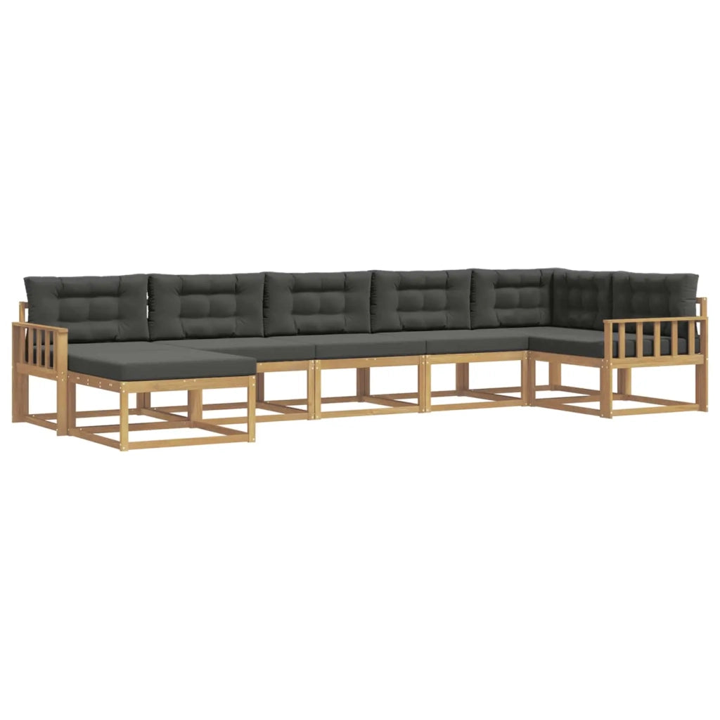 Set di divani da esterno con cuscino 7 pcs Bianco e Antracite