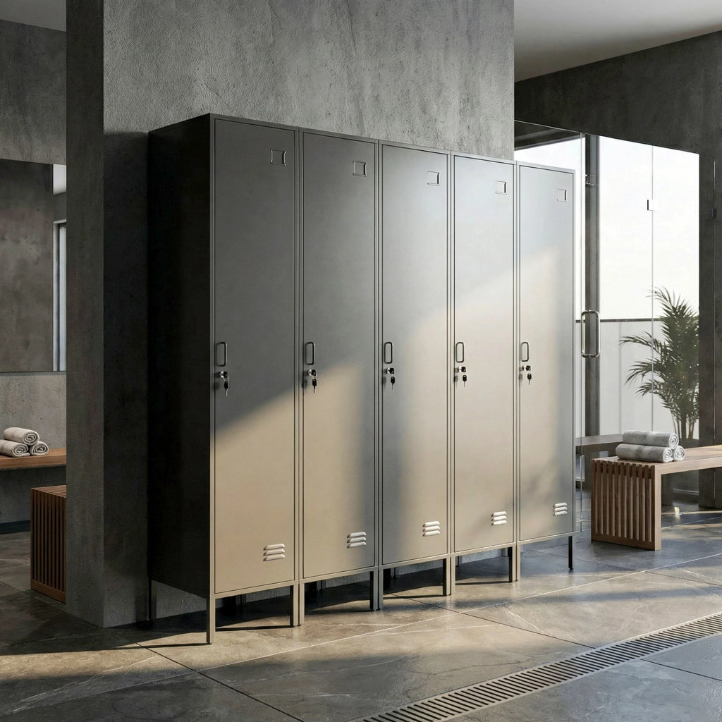 Armadietto metallico con porta bloccabile e appendiabiti ¨C zephmum ¨C Nero