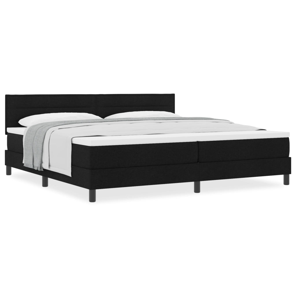 Letto Box Spring con Materasso Nero 200x200 cm Tessuto