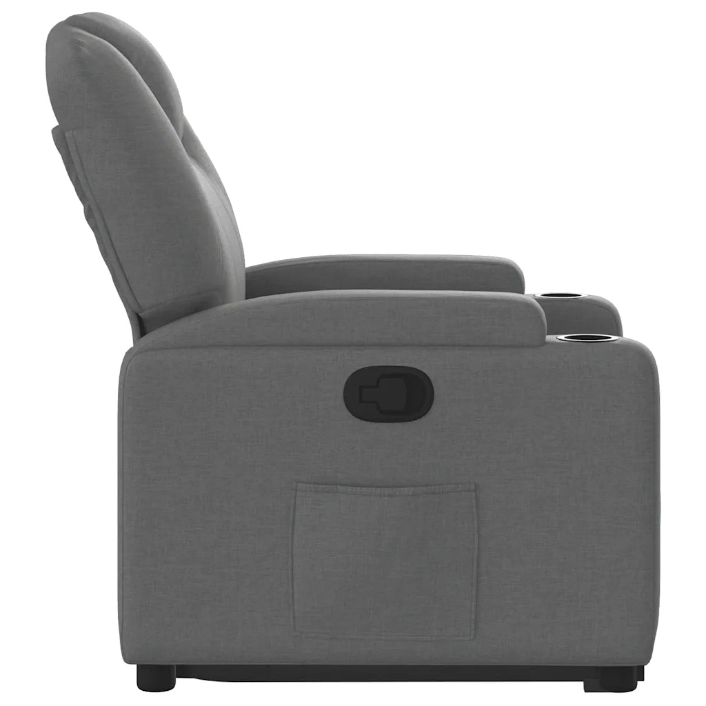 Poltrona Alzapersona Reclinabile Grigio Scuro in Tessuto 3204369