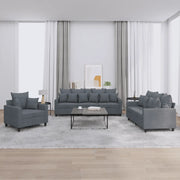 Set di Divani 3 pz con Cuscini Grigio Scuro in Velluto 3201681