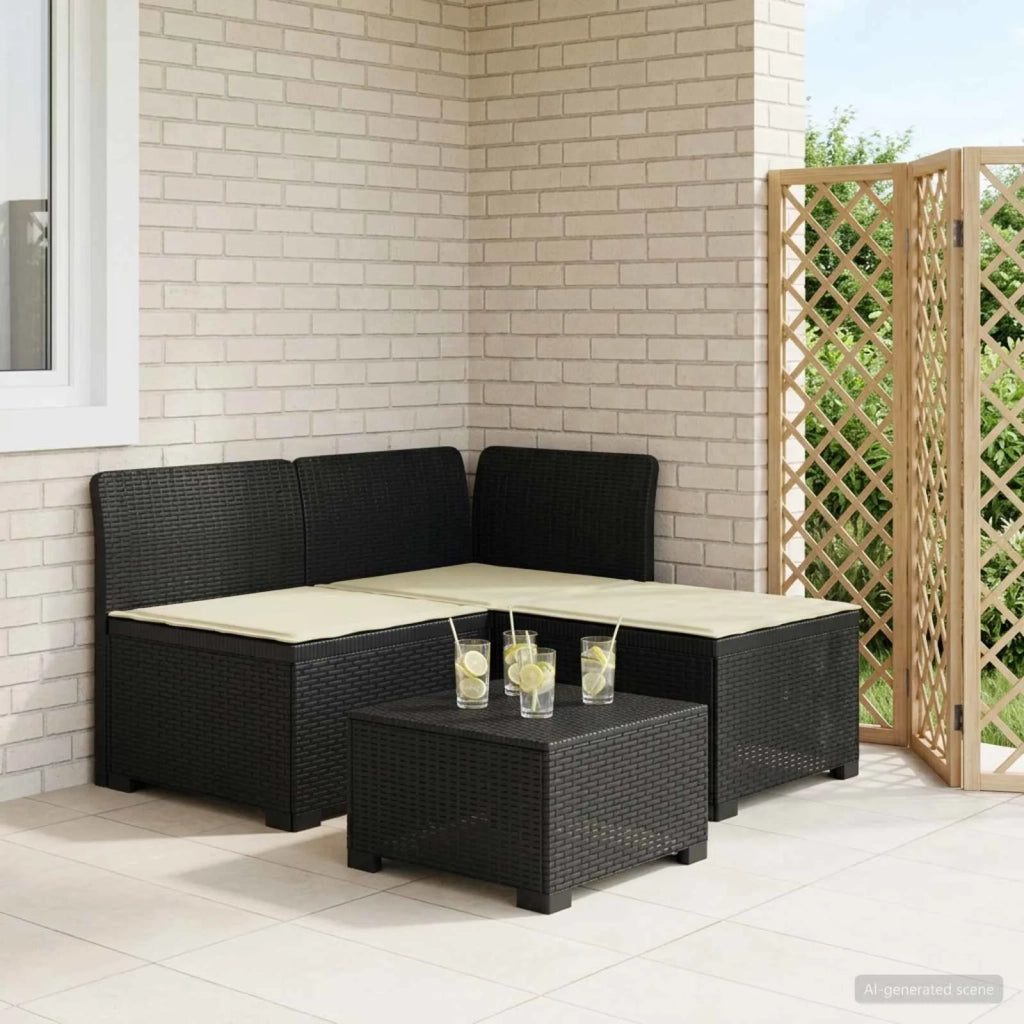 Divano da giardino 3 posti con cuscini in look rattan PP 8011888