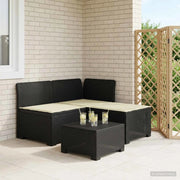 Divano da giardino 3 posti con cuscini in look rattan PP 8011888