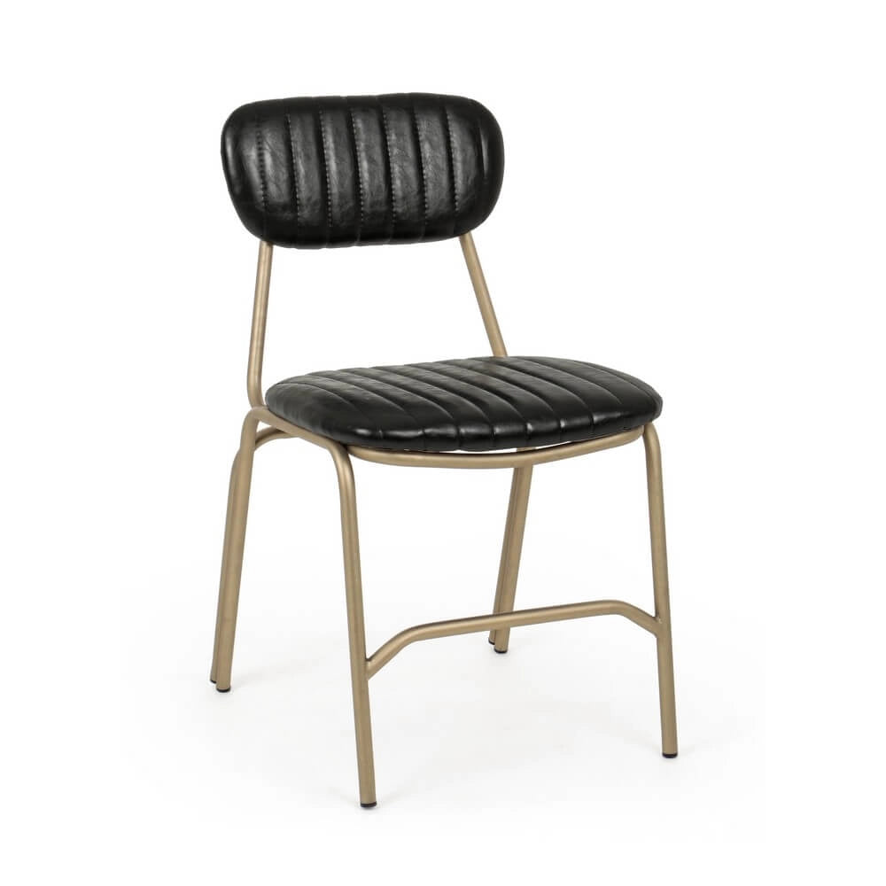 Set di 2 sedie imbottite in similpelle con struttura in metallo - BARNABY