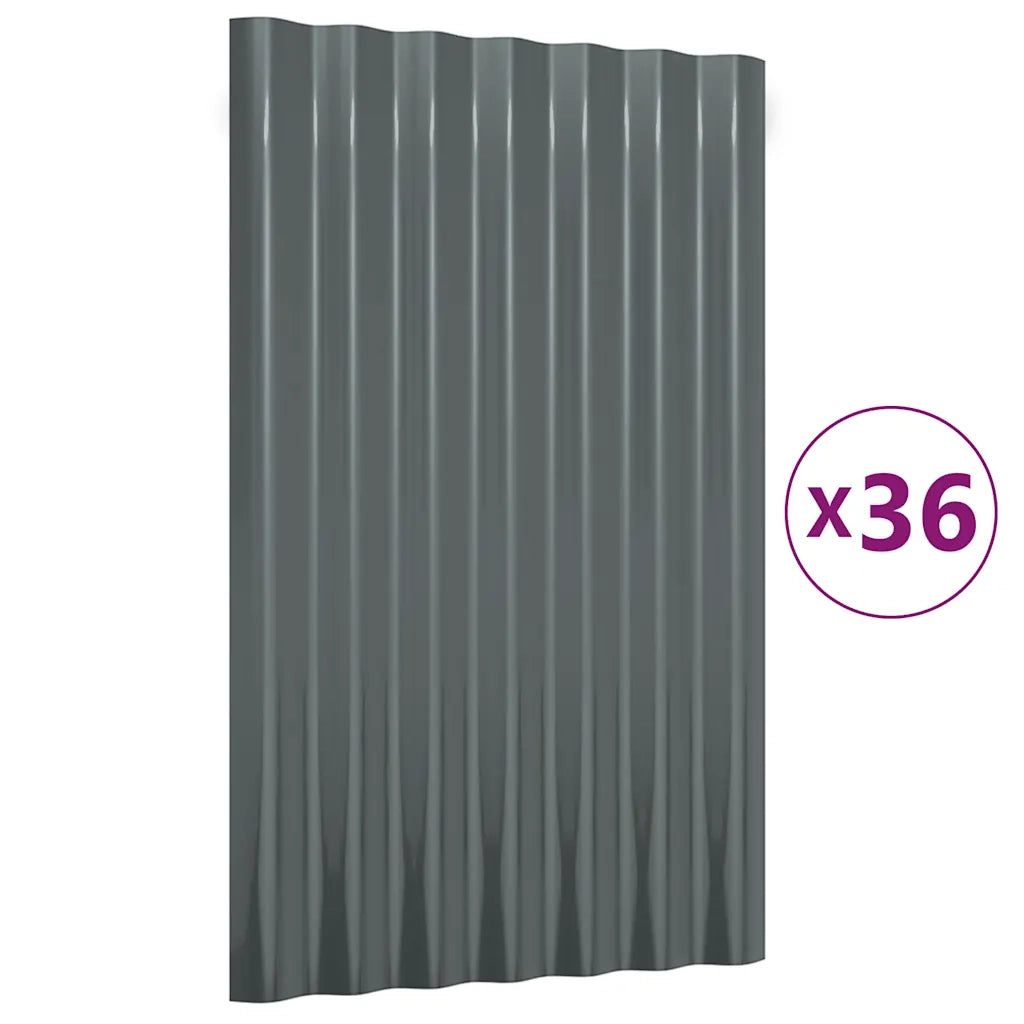 Pannelli Tetto 36pz Acciaio Verniciato Polvere 60x36 Antracite cod mxl 60079