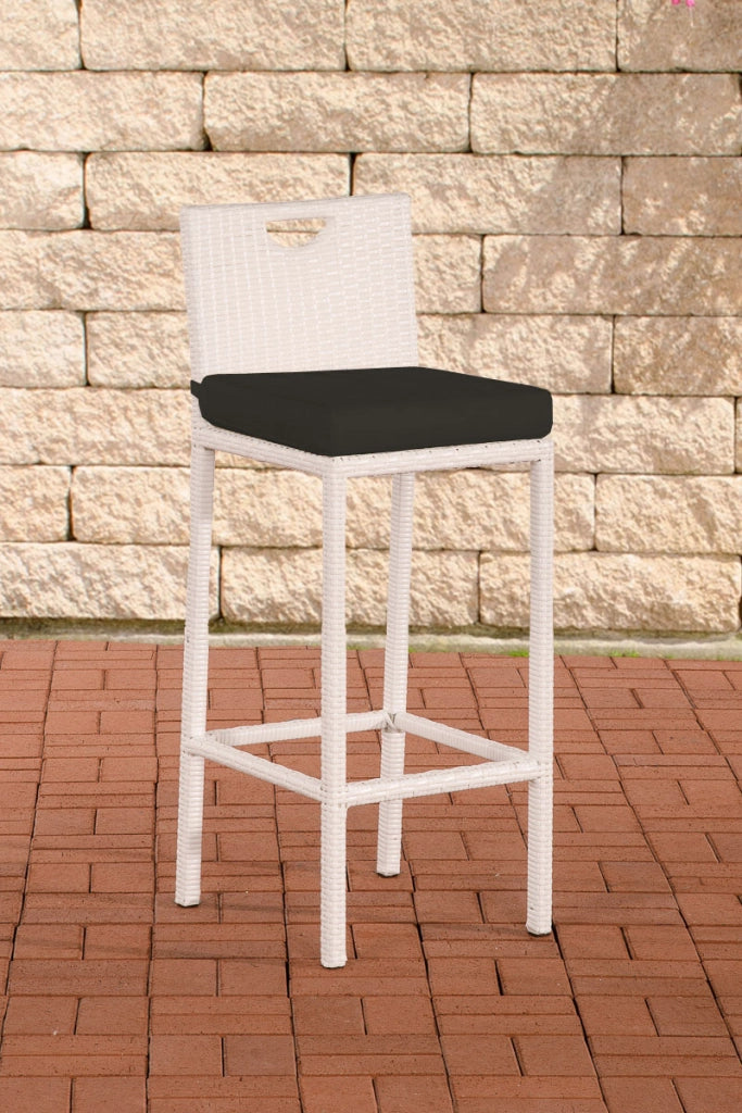 Sgabello Outdoor In Polirattan Mari antracite,bianco