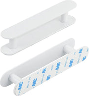 Maniglione autoadesivo in acciaio inox liscio - 2 pezzi - design bianco - senza fori - per porte e cassetti - adesivo di alta qualità 3M
