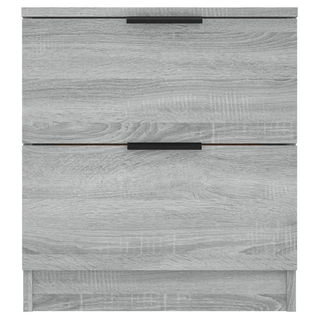Set di 2 Comodini | Armadio da Notte | Mobiletto da notte Grigio Sonoma in Legno Multistrato