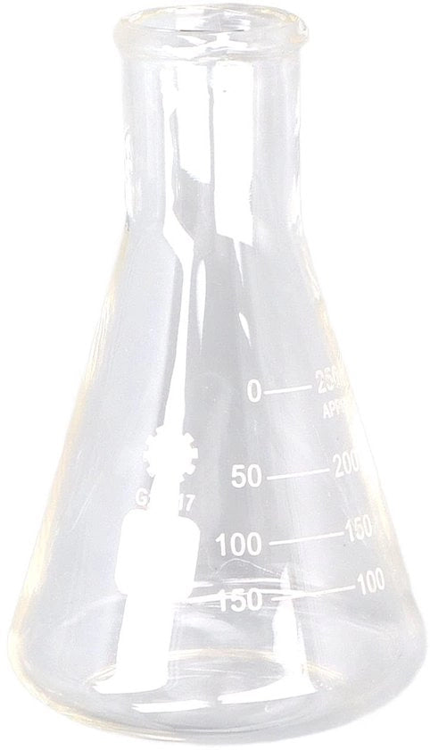 Erlenmeyer 4 pezzi - Vetro borosilicato - Capacità 50ml/100ml/250ml/500ml - Fiaschi di laboratorio - Chimica - Ideale per laboratorio/cucina - Fiaschi di laboratorio