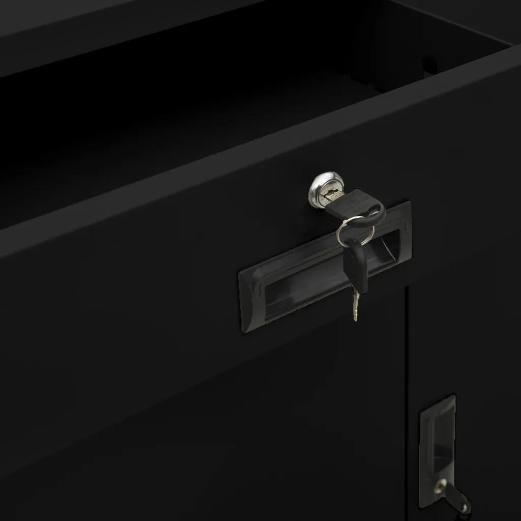 Armadio per Ufficio Nero 90x40x102 cm in Acciaio cod mxl 51704